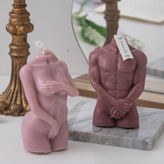 Covered Female and Male Body Candle