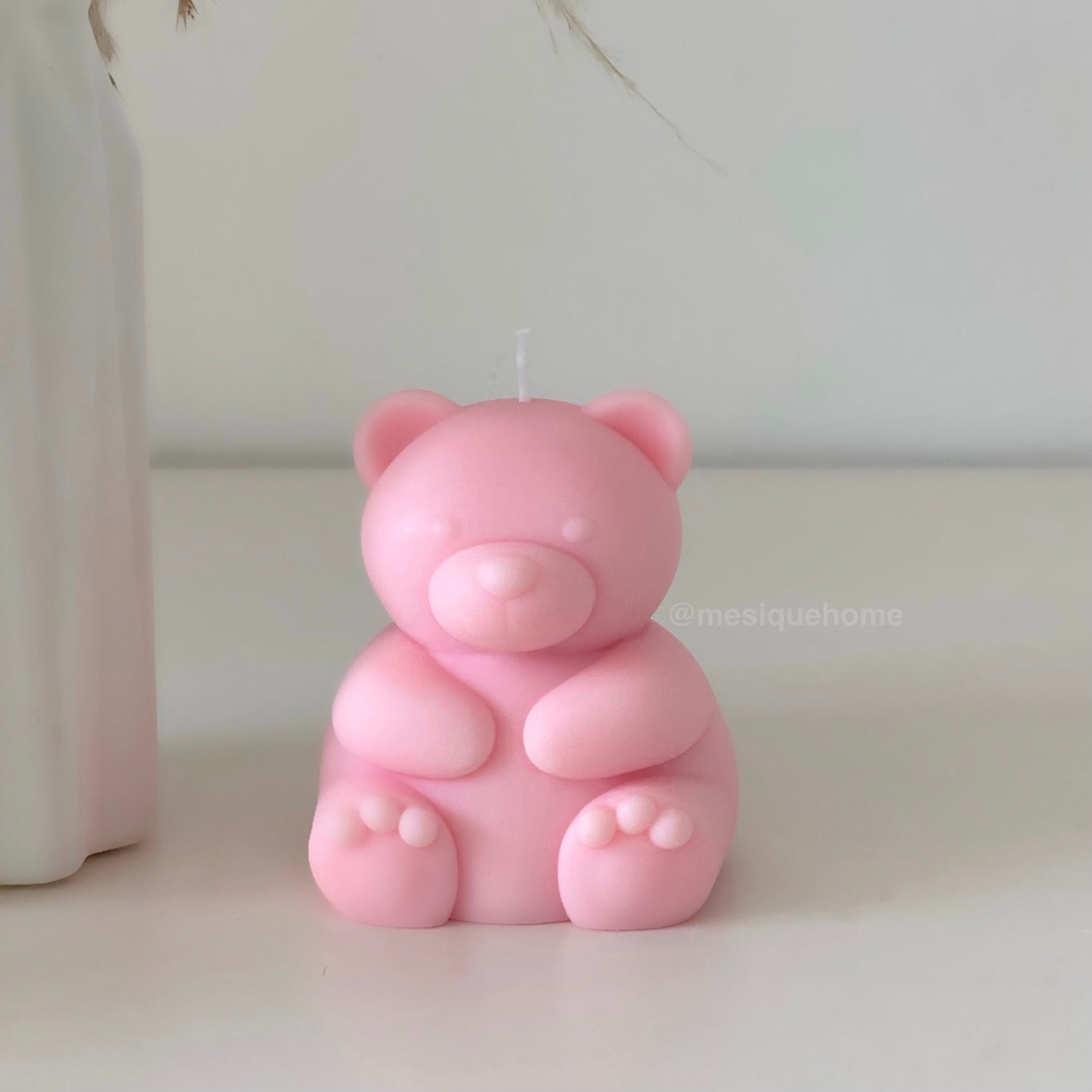 Teddy Candle Pink
